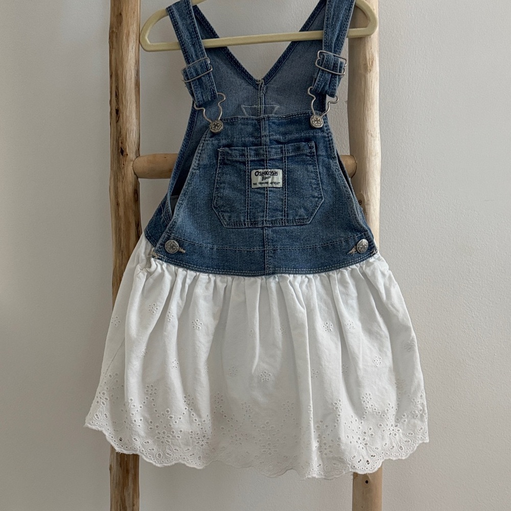 OshKosh B'gosh Blue and White Kids Overall Skirt